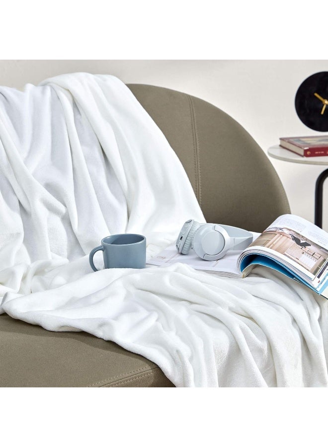 SLEEP ZONE Flannel Fleece Baby Blankets Bed Throw Soft Fuzzy Warm Cozy Plush Microfiber Blanket Unisex for Girls, Boys, Kids, Toddlers, Infant, Newborn (30"x40", White) - Image 2