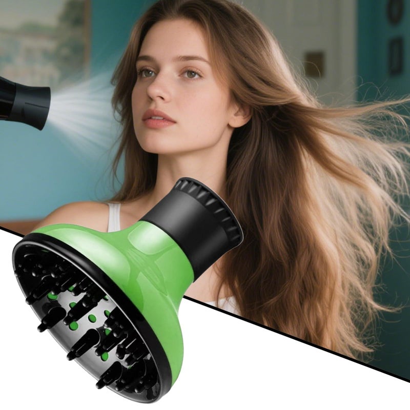 Green Hair Diffuser Nozzle For Dryer Curly Wavy Hairstyles Women Men Salon Use - Image 4
