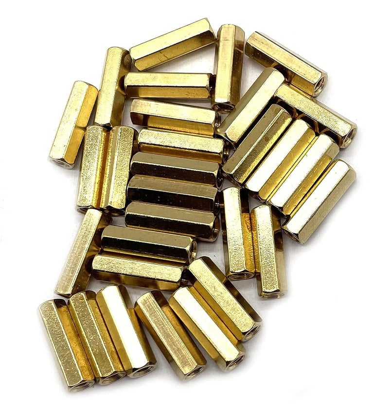 NACX M4 x 20mm Brass Straight PCB Pillar Female Threaded Brass Hex Standoff Pillar Spacer 30Pcs  - Image 4