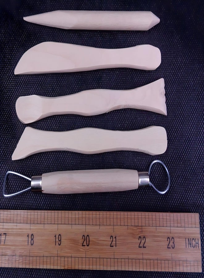 Magikon 5pcs Wooden Mini Modeling Tools, Clay Sculpture Tools for Cutting, Carving and Smoothing - Image 2