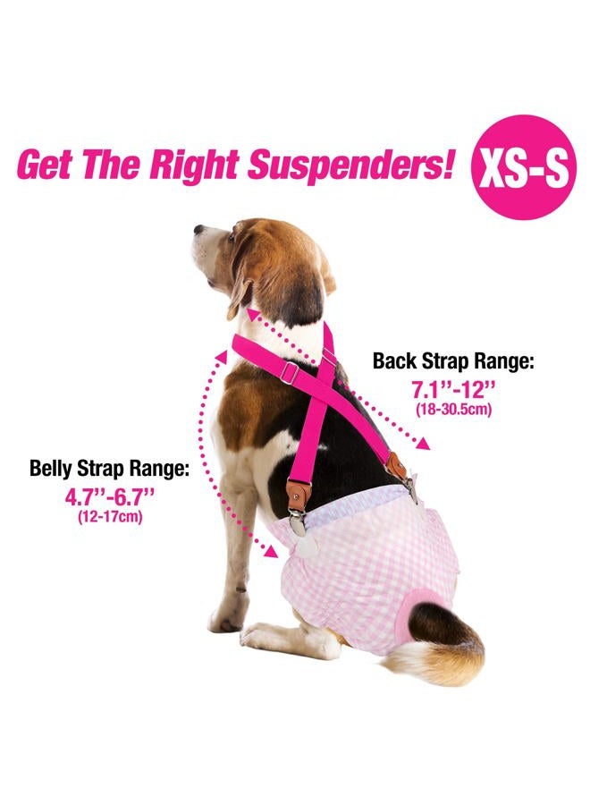 Pet Soft حمالات كلاب 2 قطعة حمالات حفاضات للكلاب الإناث لحفظ حفاضات الكلاب لحمالة تنورة الكلاب، فستان الكلاب (مربعات، XS/S) - Image 3