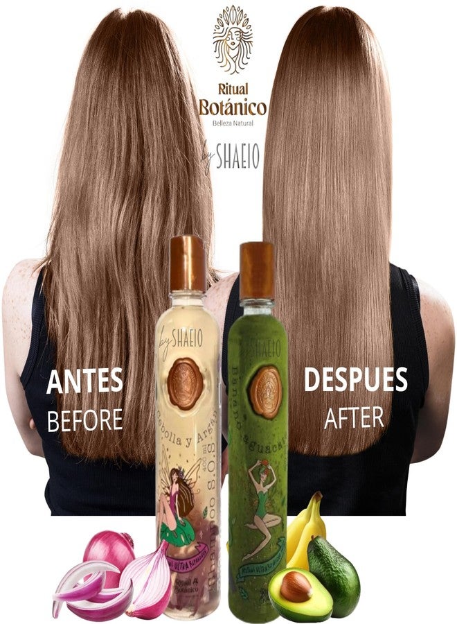 SHAEIO RITUALBOTANICO | KIT Ultraparador y Acelerador de Crecimiento S.O.S: Shampoo de Cebolla y Argàn + Tratamiento Intensivo PLEX con Banano y Aguacate 100% Colombiano. - Image 2