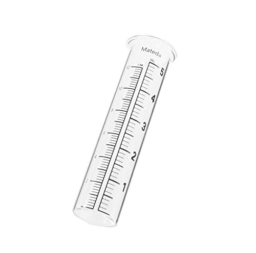 Mateda 5" Capacity Rain Gauge Glass Replacement Tube, Lip Design, Great for Yard Garden Outdoor Home (1 Pack) - Image 1