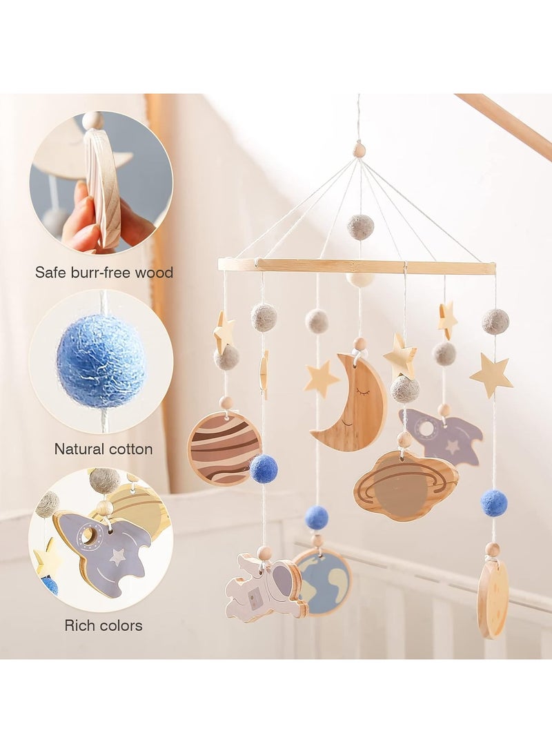 SYOSI Astronaut Baby Playful Nursery Mobile, Crib Nursery Decor Soothing Toy Set Infant Bedroom Decoration Hanging Crib Toy Boho Baby Accessory Baby Shower Gift for Infant  Outer Space Theme Bedroom - Image 2