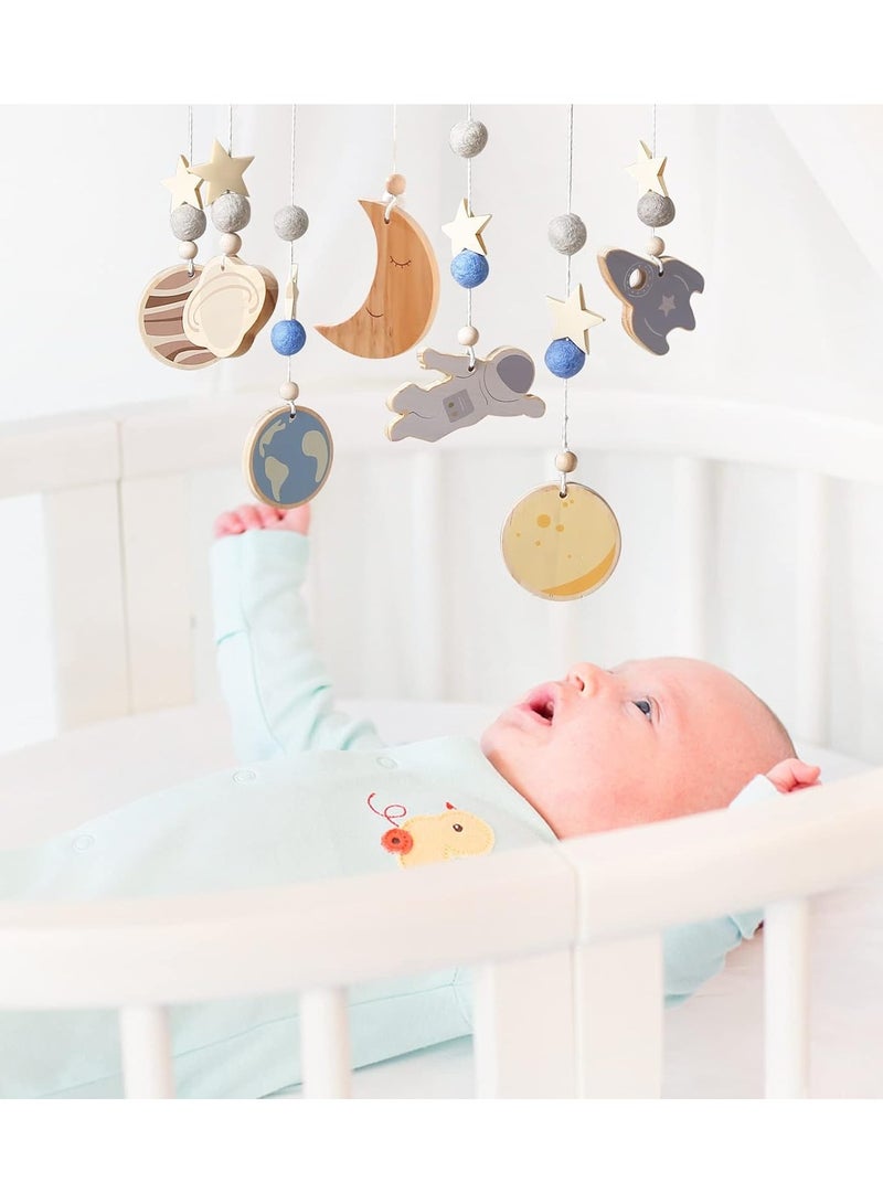 SYOSI Astronaut Baby Playful Nursery Mobile, Crib Nursery Decor Soothing Toy Set Infant Bedroom Decoration Hanging Crib Toy Boho Baby Accessory Baby Shower Gift for Infant  Outer Space Theme Bedroom - Image 3