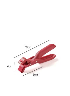 BLUE CORAL Anti-scald Clip Silicone Kitchen Anti Scald Plate Bowl Dish Pot Holder Anti-hot Clip Lifter Kitchen Accessories Gadget Tongs Gripper Silicone (1-Pack Red)  - Image 3