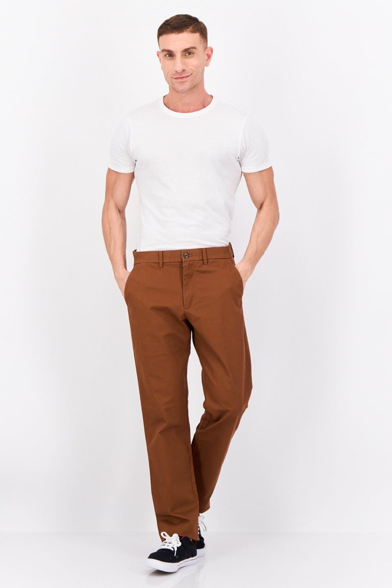 GAP Men Straight Fit Solid Chino Pants, Brown - Image 2