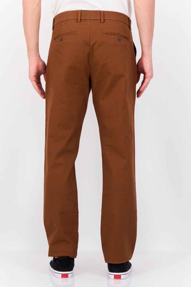 GAP Men Straight Fit Solid Chino Pants, Brown - Image 3