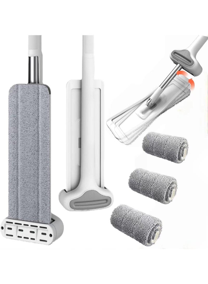 HOMESTAR Microfiber Hardwood Floor Mop, Wet & Dry Self-Screw Leveling Household Cleaning Mop with 3 Washable and Reusable Replacement Pads for Laminate Tile Marble Wood Floors - Image 1