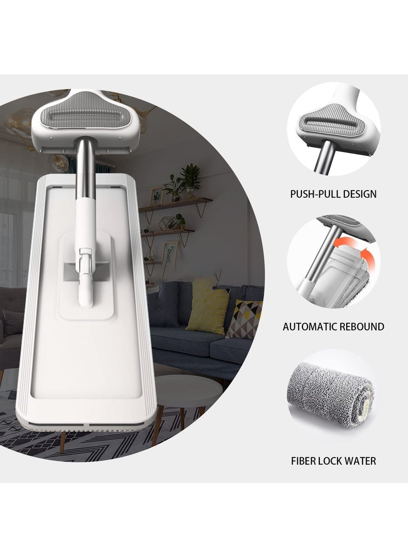 HOMESTAR Microfiber Hardwood Floor Mop, Wet & Dry Self-Screw Leveling Household Cleaning Mop with 3 Washable and Reusable Replacement Pads for Laminate Tile Marble Wood Floors - Image 2