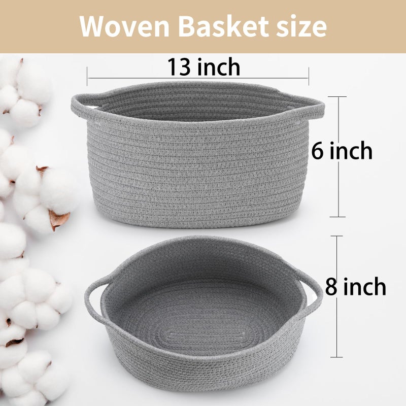 Happyiren Cute Woven Storage Basket with Handle, Baskets for Gifts Empty, Gift Baskets for Valentines Day Birthday Baby Shower Raffle Burr Fundraiser, Decorative Organizer Box for Baby Toy Pet - Image 2