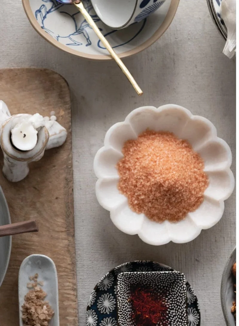The Saffron Souk White Marble Flower Dish