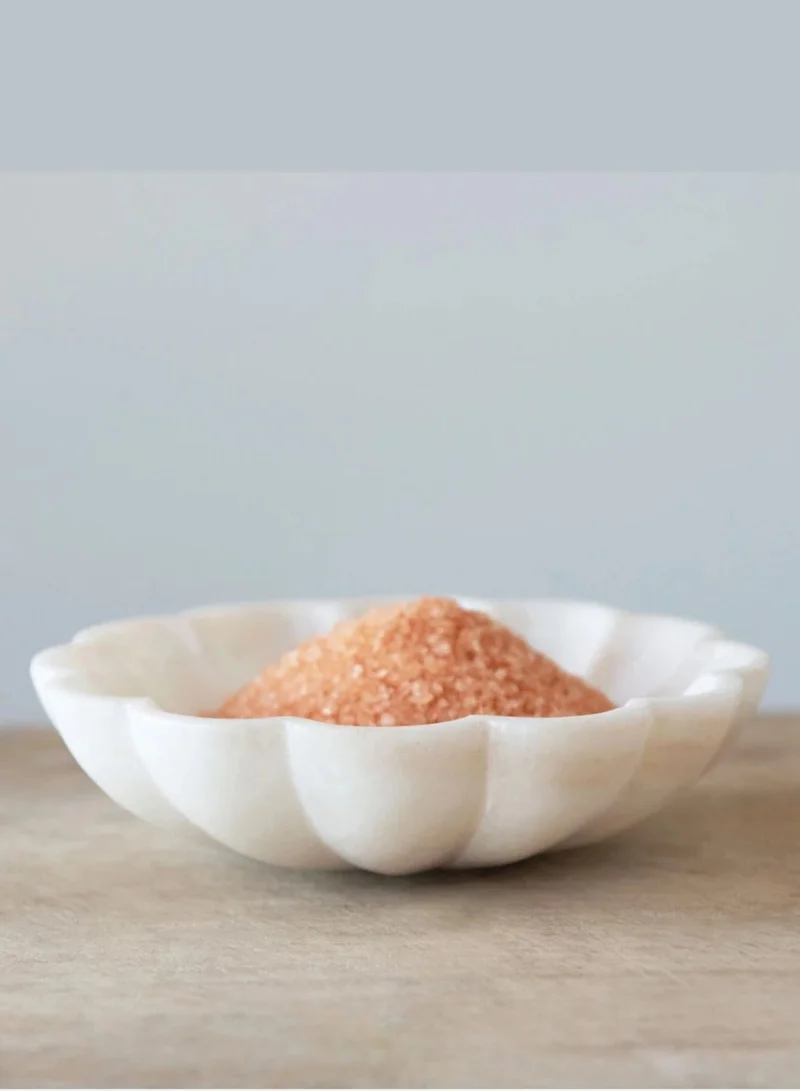 The Saffron Souk White Marble Flower Dish