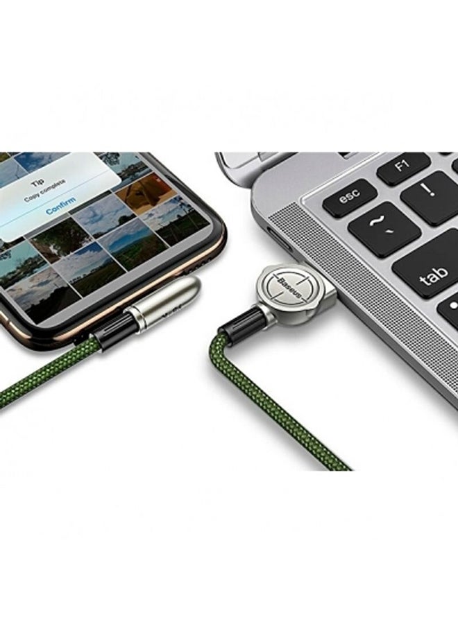 بيسوس كابل USB لممارسة الألعاب على الموبايل لهواتف آيفون يتحمل تيار 2.4 أمبير أسود/ فضي/ أخضر - Image 3