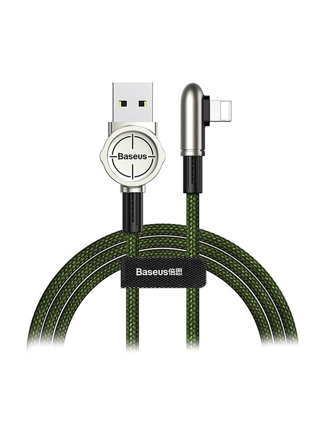 بيسوس كابل USB لممارسة الألعاب على الموبايل لهواتف آيفون يتحمل تيار 2.4 أمبير أسود/ فضي/ أخضر - Image 1