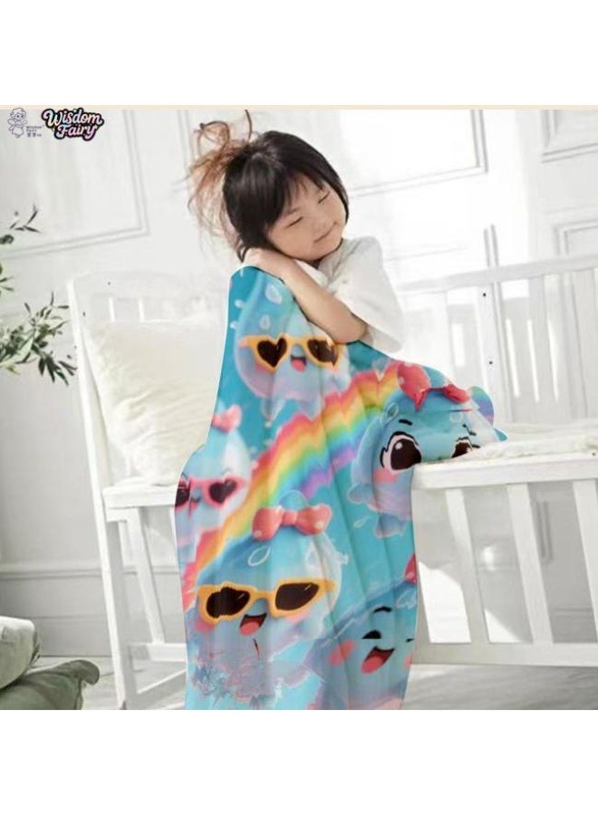 عام Wisdom Fairy (أحدث) بطانية رقيقة من الفانيلا (دافئة ومريحة، ومناسبة للنوم، واستخدام اللعبة، وإزالة الغبار والرمل) 150 سم * 200 سم - 100 - Image 1