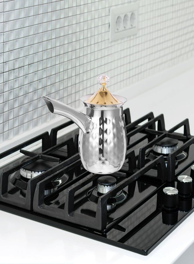 MUCKLILY Milk Frothing Pitcher 7.75 Inch Stainless Steel Household Frother Cup Wear-Resistant Steaming Pitcher with Comfortable Handle for Kitchen Coffee Bar Cafe - Image 4