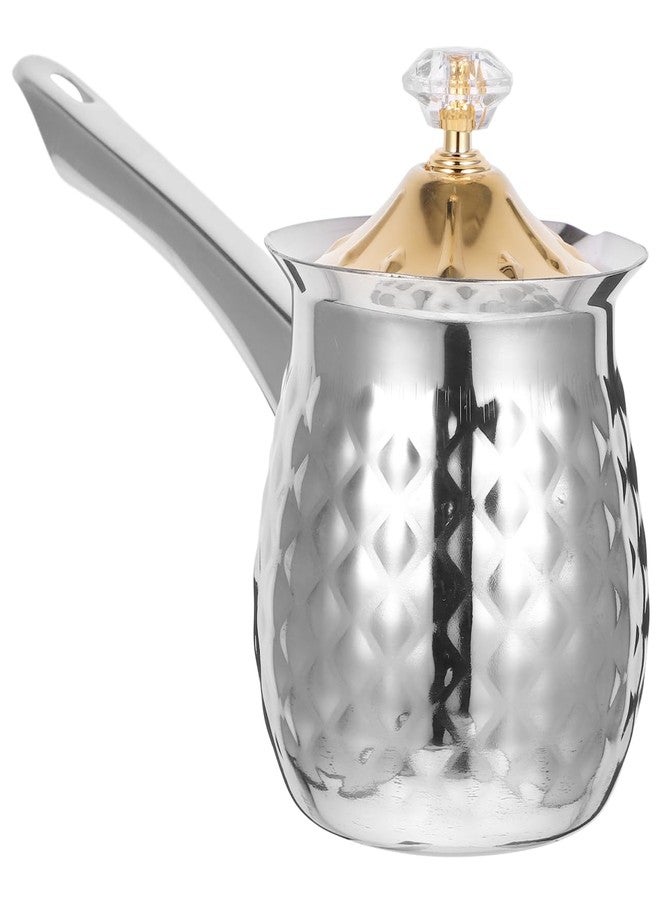 MUCKLILY Milk Frothing Pitcher 7.75 Inch Stainless Steel Household Frother Cup Wear-Resistant Steaming Pitcher with Comfortable Handle for Kitchen Coffee Bar Cafe - Image 1