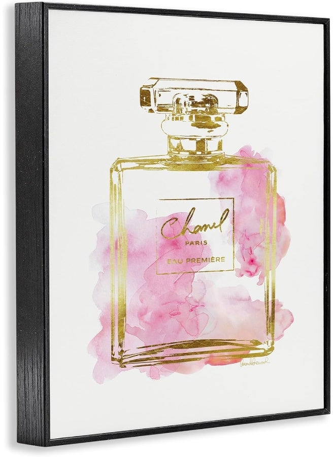 Stupell Industries Glam Perfume Bottle Gold Pink Stretched Canvas Wall Art - Image 3