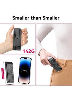 Ulanzi ULANZI MA26 Foldable Phone Tripod - Pocket Cell Phone Vlog Video Tripod Handle Aluminium Smartphone Desk Stand 2 Cold Shoe Small Size All in One Lightweight Portable Vlog Stick for iPhone Samsung  - Image 2
