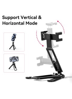 Ulanzi ULANZI MA26 Foldable Phone Tripod - Pocket Cell Phone Vlog Video Tripod Handle Aluminium Smartphone Desk Stand 2 Cold Shoe Small Size All in One Lightweight Portable Vlog Stick for iPhone Samsung  - Image 4