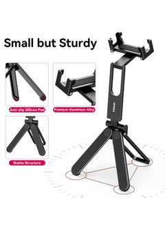 Ulanzi ULANZI MA26 Foldable Phone Tripod - Pocket Cell Phone Vlog Video Tripod Handle Aluminium Smartphone Desk Stand 2 Cold Shoe Small Size All in One Lightweight Portable Vlog Stick for iPhone Samsung  - Image 5