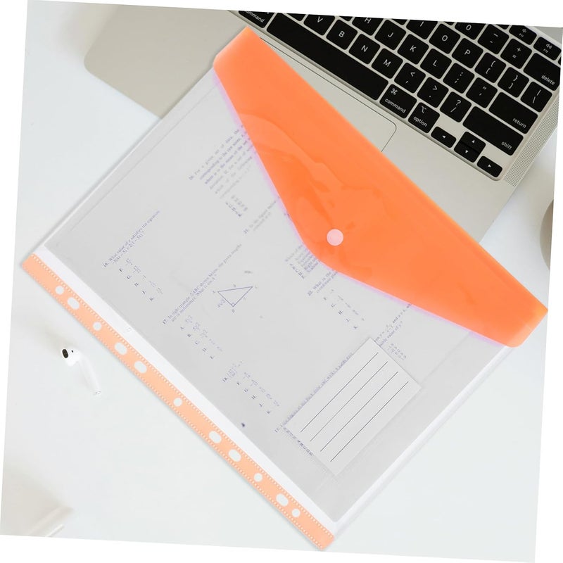 Uonlytech 6Pcs Color File Folder Plastic Binder Pockets Snap Button for A4 Documents for Students and Office Organization - Image 5