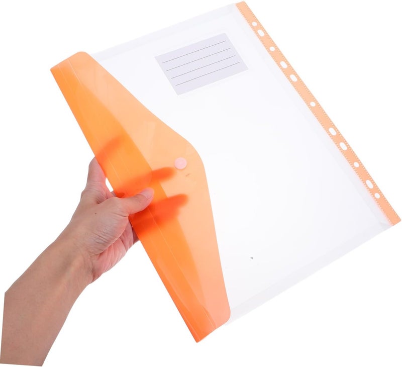 Uonlytech 6Pcs Color File Folder Plastic Binder Pockets Snap Button for A4 Documents for Students and Office Organization - Image 4