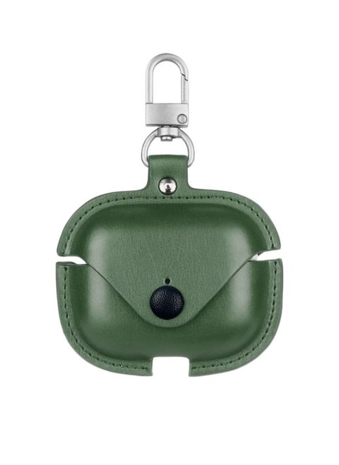 Airpods 3 Case Leather Case Cover For Apple Airpods 3rd generation Protective Case With Hook For Airpods 3 Green