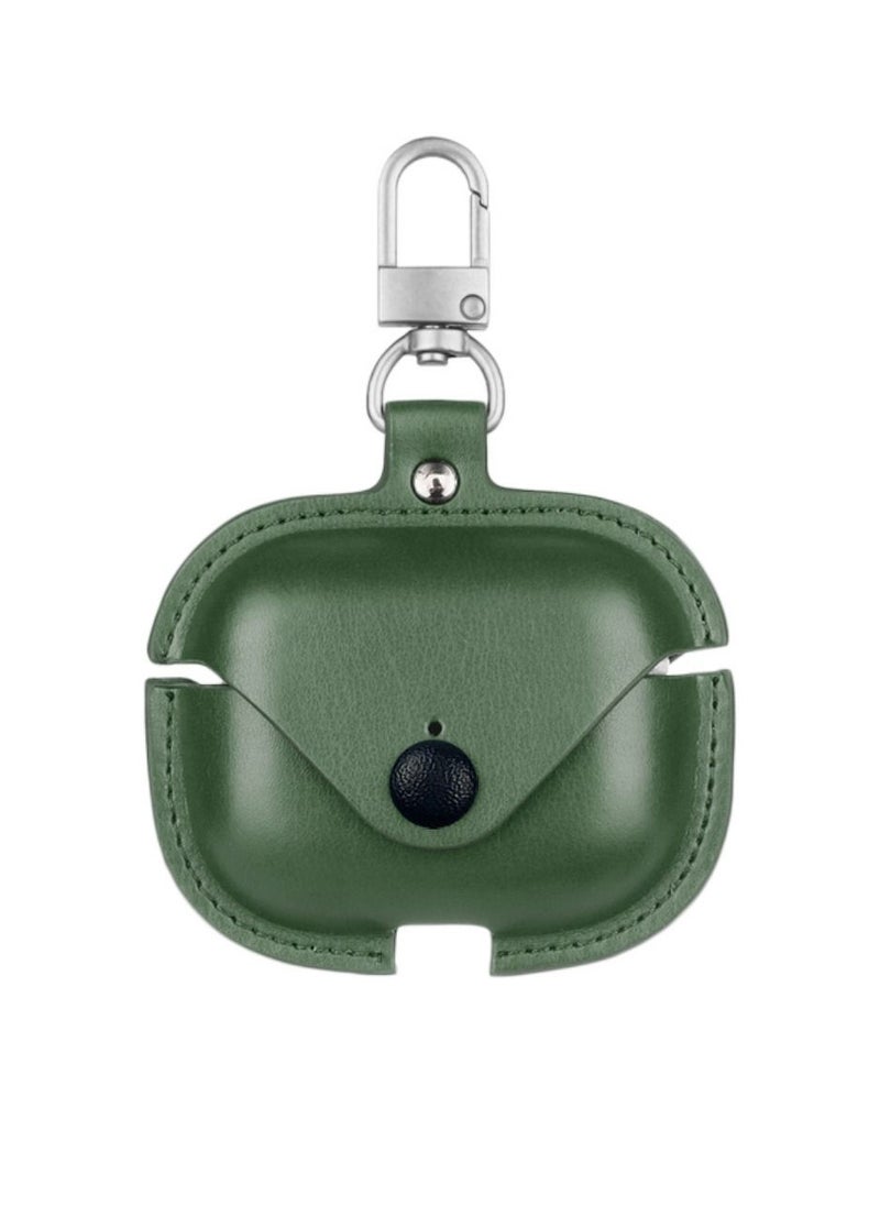 DIGI CORE - Airpods 3 Case Leather Case Cover For Apple Airpods 3rd generation Protective Case With Hook For Airpods 3 Green - Image 1