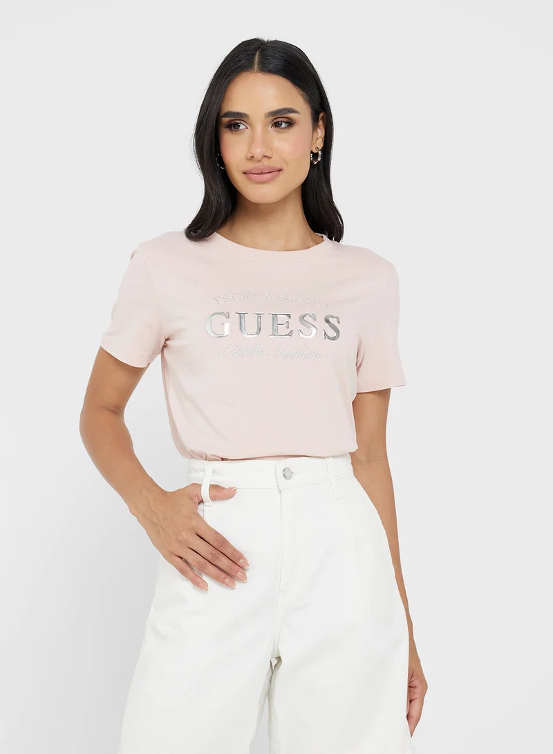 GUESS Nina Short Sleeve  Crew Neck T-Shirt