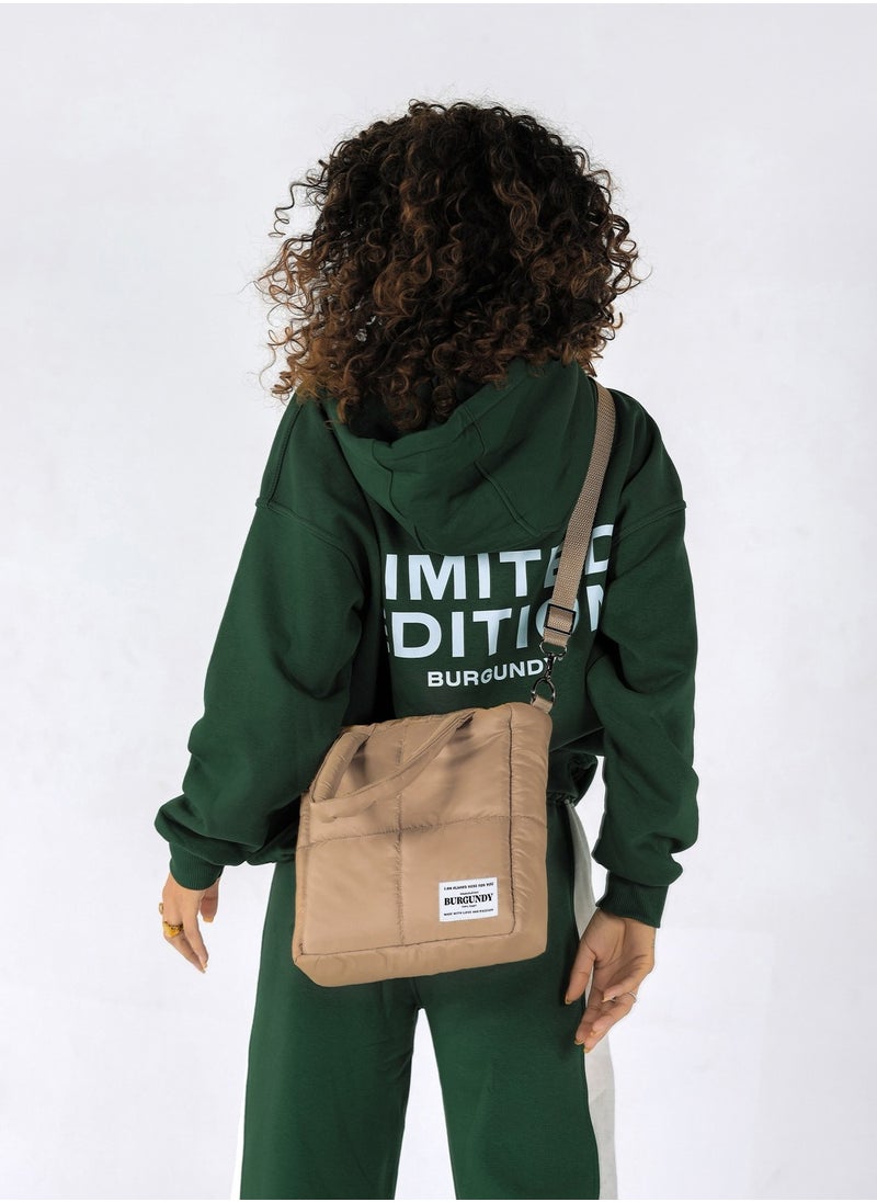 BURGUNDY beige puffer bag for daily activities  - Image 2