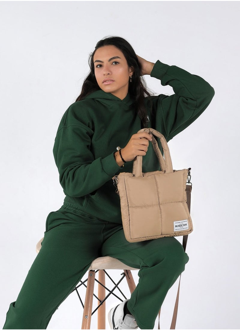 BURGUNDY beige puffer bag for daily activities  - Image 3