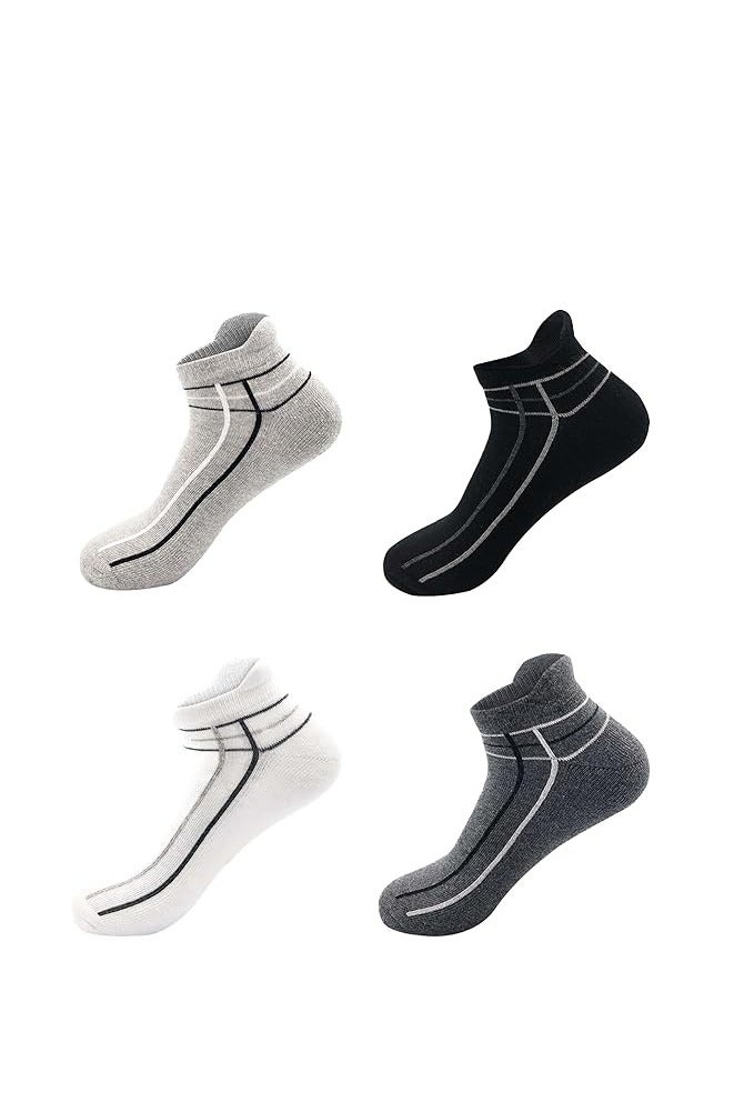 Assorted Cushioned Ankle Socks - 4 Pack - Image 1