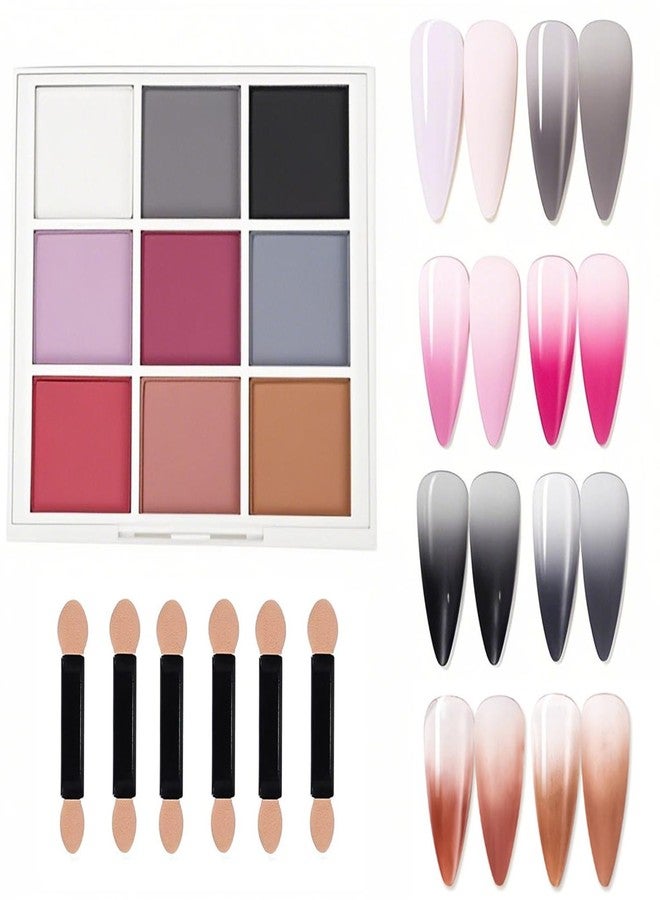 HomTop 9 Color Nail Pigment Powder Set for Vibrant Ombre,Glitter Nail Art DIY Manicure Accessories Kit with Long-Lasting Shades (Color A) - Image 1