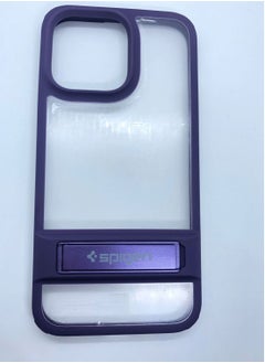 Cover Protection 2 in 1 Transparent Back Cover With purple Edges With Back Rest For 13 Pro