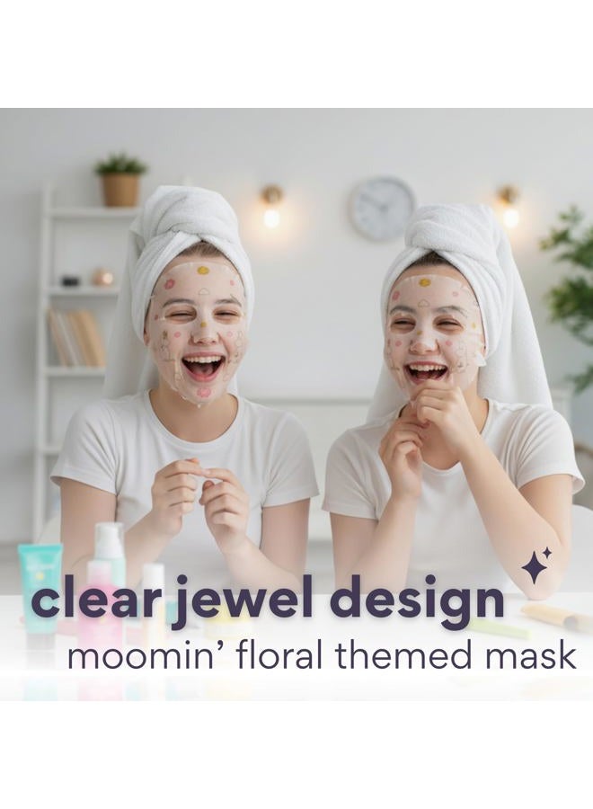 dearcloud x Moomin Clear Jewel Dew Essence Face Mask, Korean Sheet Mask - Allantoin, Niacinamide & Cica (3 Pack) - Image 4