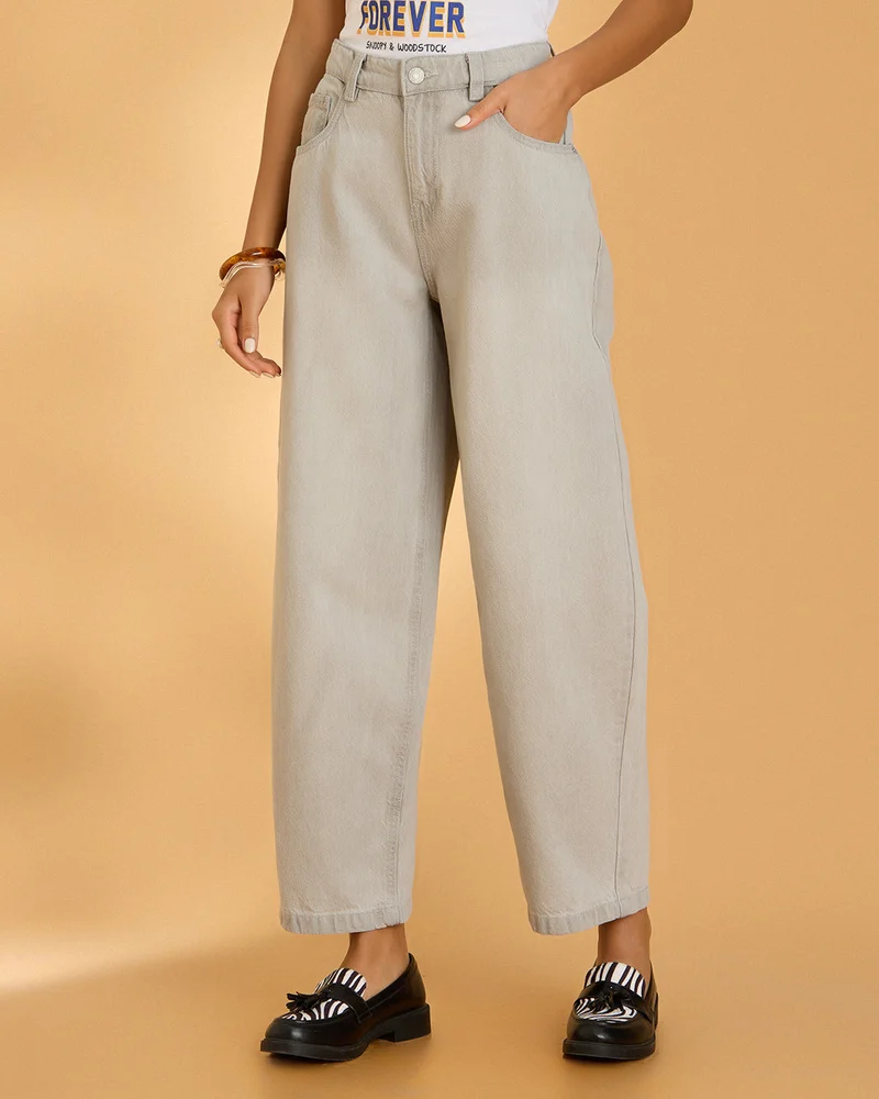 Redtag Women Grey Baggy Balloon Jeans