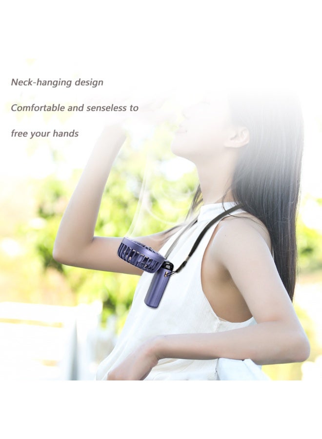 إيكو شاين Portable Handheld Fan, 5 Speed Rechargeable Mini Fan with Digital Battery Display, USB-C Charging, Handheld & Desktop Fan for Home, Office, Travel and Outdoor Use, BLUE - Image 4