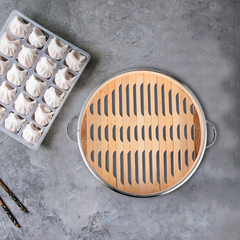 18cm Stainless Steel Double Handle Steamer Basket With Lid For Dumplings Buns Home Cooking - Image 5