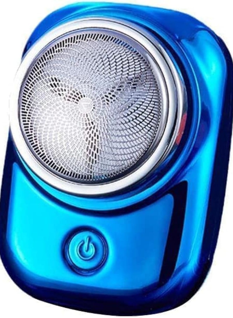 Portable Mini Electric Travel Shaver Pocket Size Washable Rechargeable Face  (Blue) - Image 1