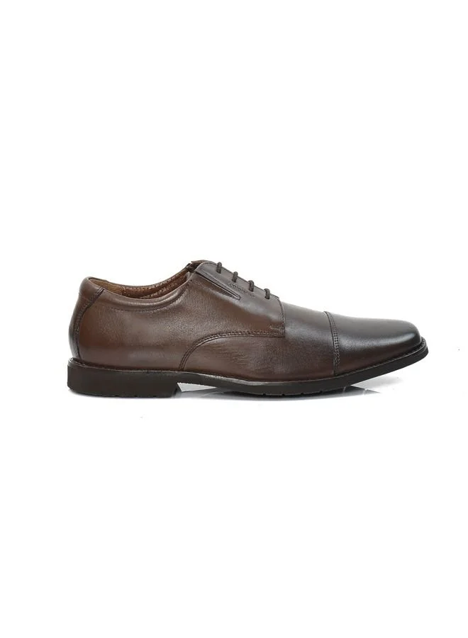 ATTILIO Men's Business Formal Casual Leather Shoes Lace-Up Round Toe Fashion Oxford Shoes With Comfort Insole