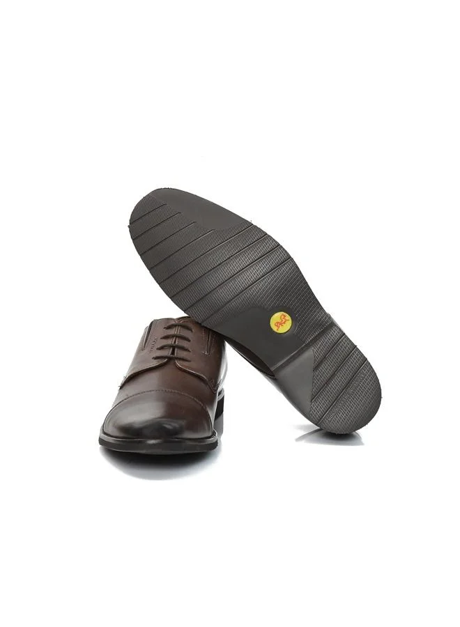 ATTILIO Men's Business Formal Casual Leather Shoes Lace-Up Round Toe Fashion Oxford Shoes With Comfort Insole