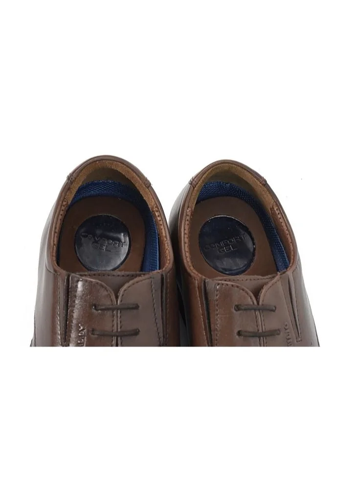 ATTILIO Men's Business Formal Casual Leather Shoes Lace-Up Round Toe Fashion Oxford Shoes With Comfort Insole