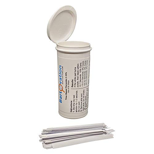 Bartovation Very High Level Hydrogen Peroxide H2O2 Test Strips, 2-10%, Time Based Test [Vial of 50 Strips] - Image 2
