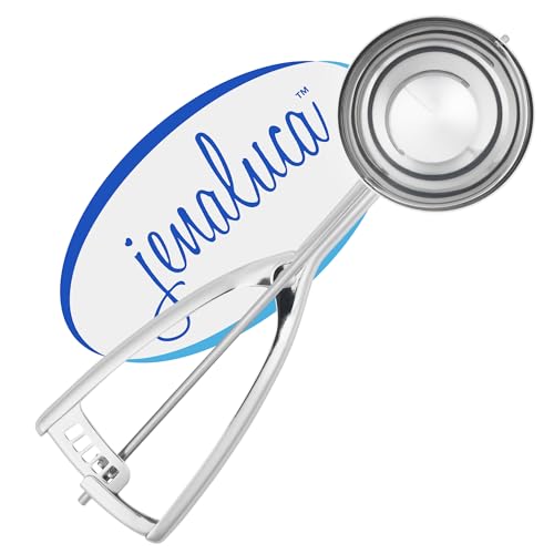 Jenaluca Jumbo Ice Cream Scoop - Cupcake and Muffin Scooper - 1/2 Cup Disher Size #8 scooper for icecream, batter & food portions - Image 1