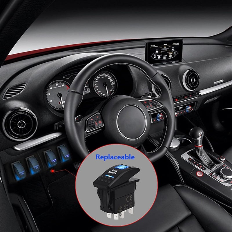 Wivplex 5pin Lighted Toggle Switch for 12V Vehicles - Image 4