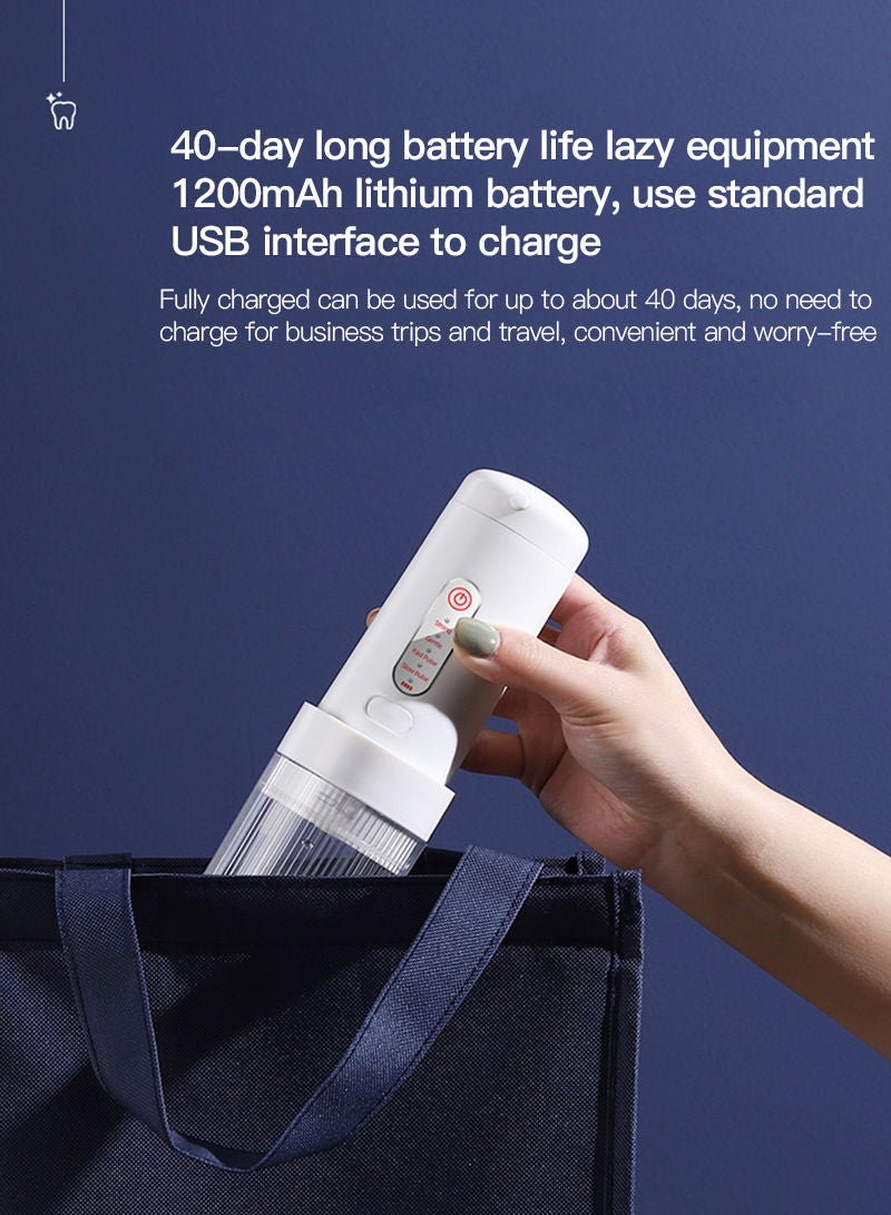 Sharpdo Water Flossing Dental Oral Irrigator 200ml Portable And Rechargeable IPX5 Waterproof Many Modes Water Cordless Flosser Teeth Cleaner For Travel & Family - Image 3