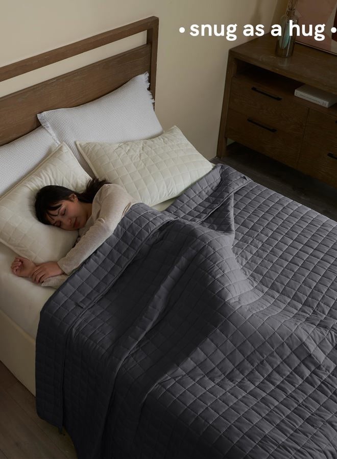 YnM King Size Weighted Blanket for Adults (88x104 Inches, 40 Pounds, Dark Grey), Exclusive Smallest Compartments with Glass Beads, Heavy Bed Blanket for Two Persons of 240~390lbs on Queen or King Bed - Image 3