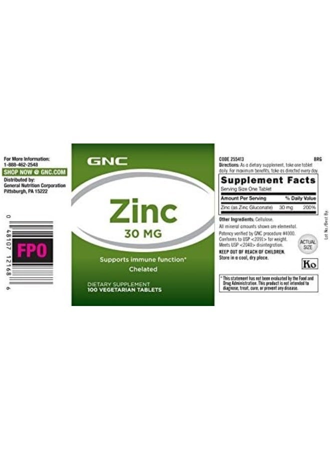 GNC Zinc 30 Mg - Image 1